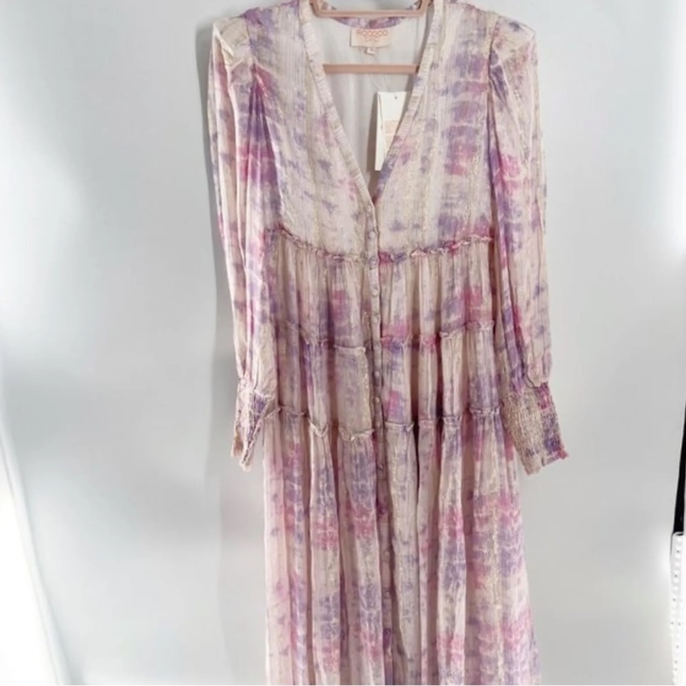 Rococo Sand Etre Metallic Maxi Dress NWT